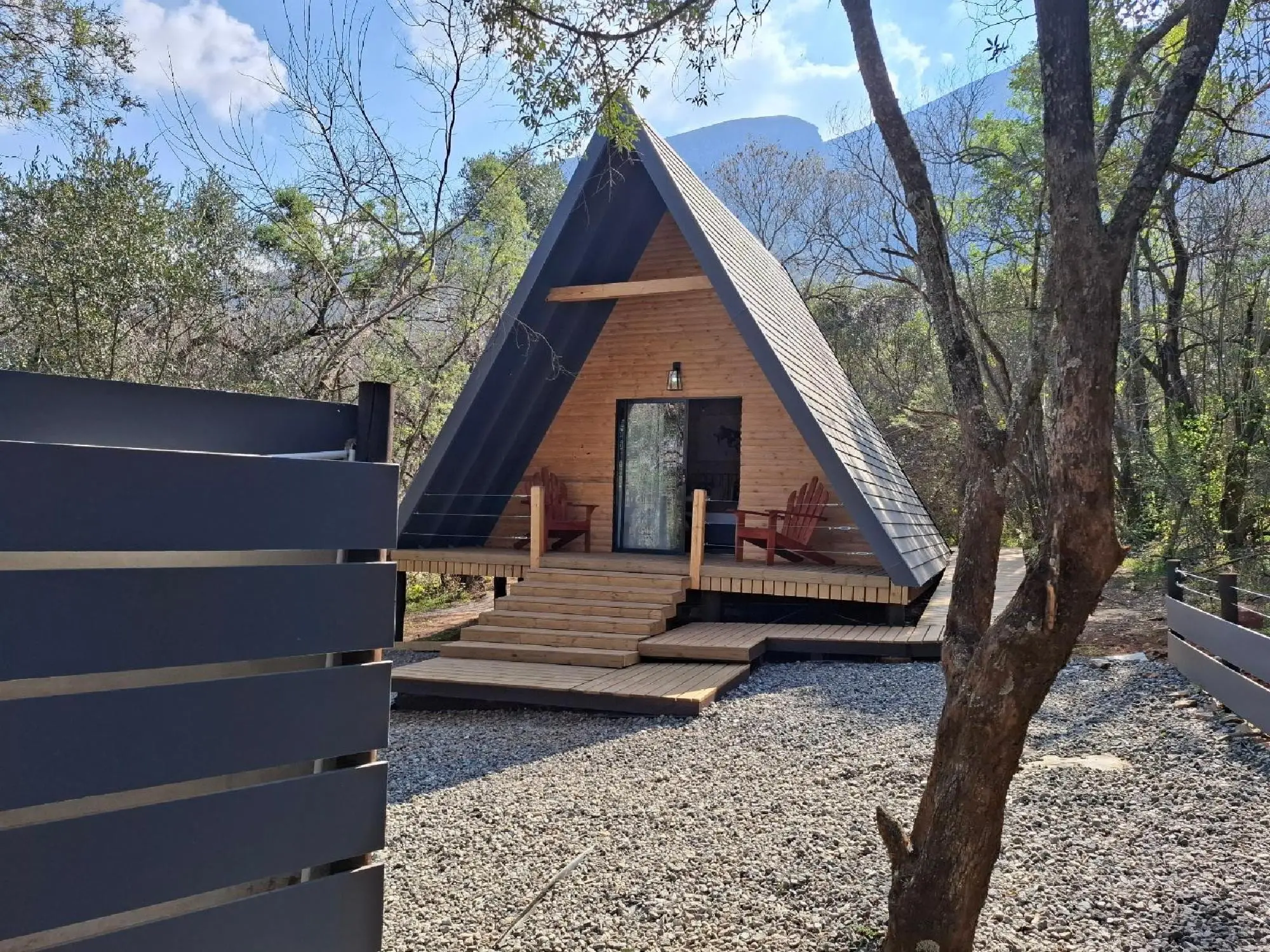 Cedar: wooden cabins among the trees, each with its own hot tub