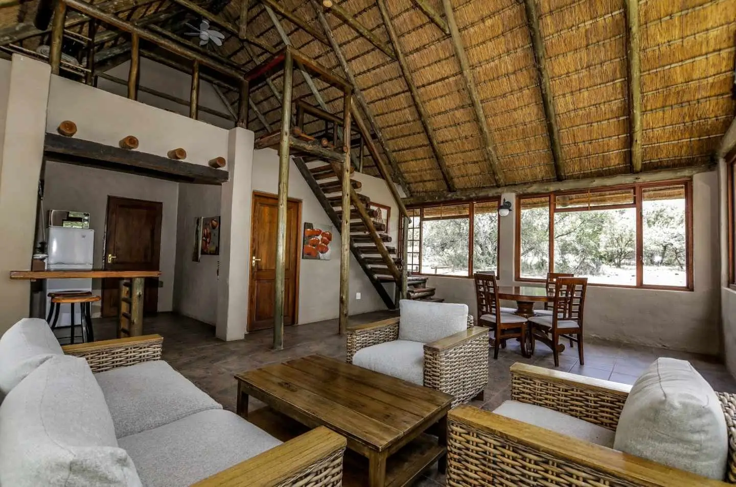 Maple: a two-bedroom chalet with a loft, on the plain by a waterhole